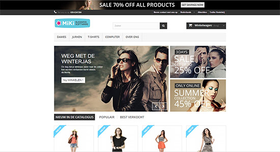 PrestaShop standaard layout